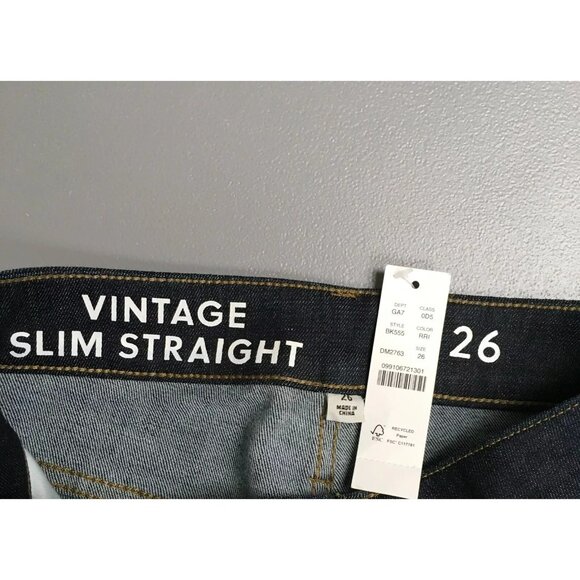 NWT J. Crew Womens Size 26 26x28 Curvy Vintage Slim-Straight Rinse Wash Jean NEW - Picture 5 of 5